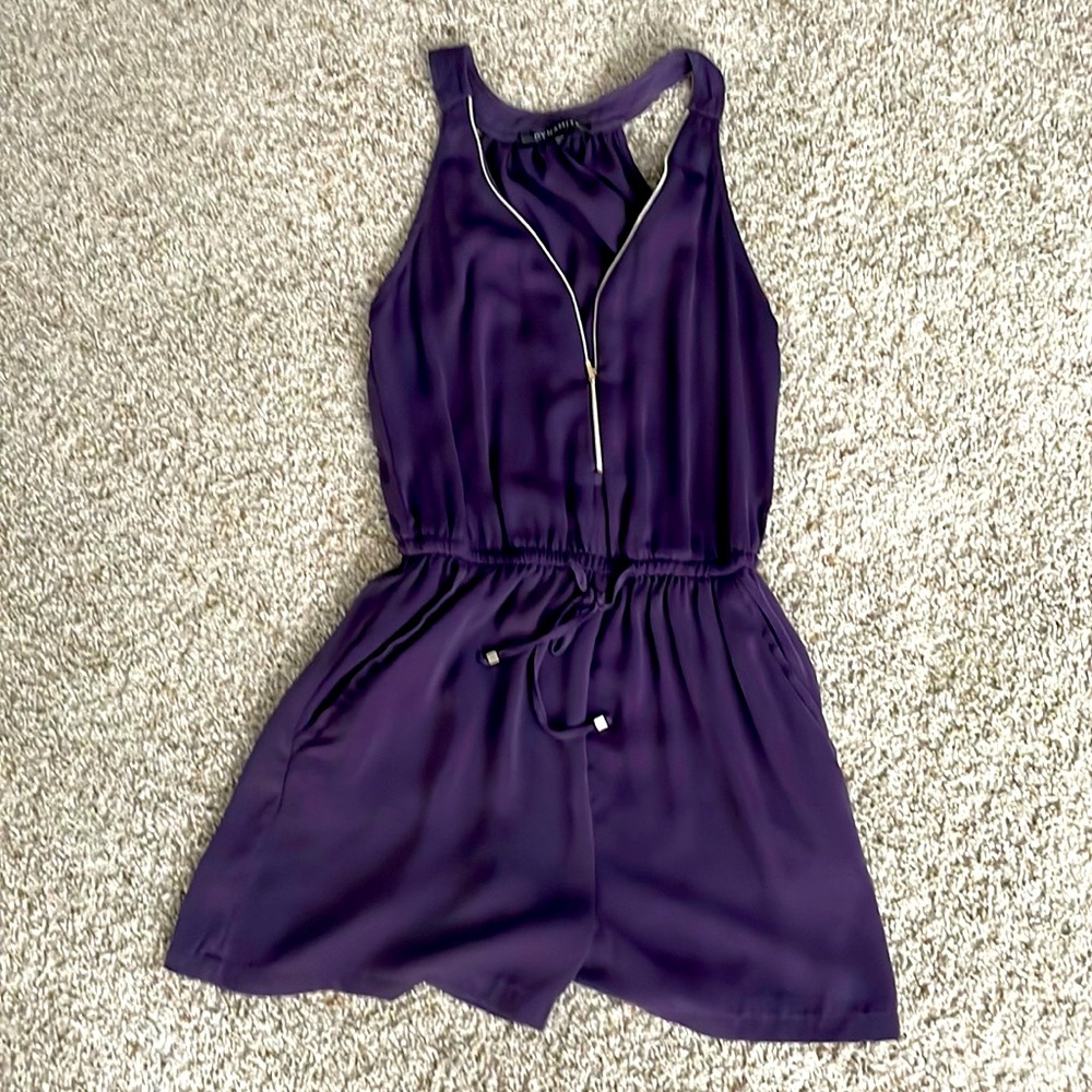 Romper with front zipper